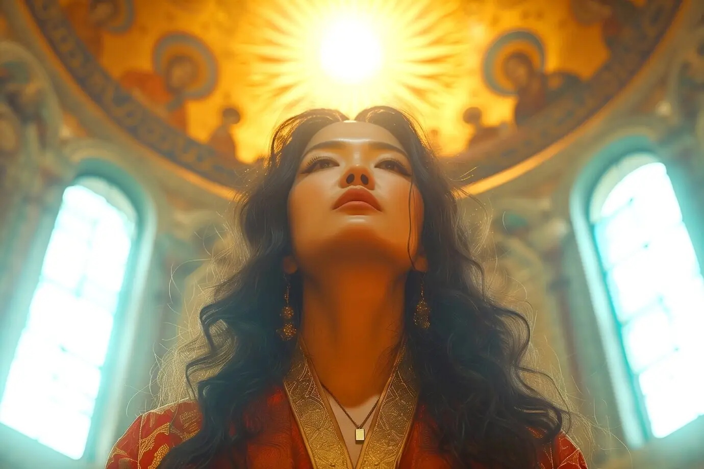 Ein Renaissancebildnis einer Frau als Sonnengöttin.