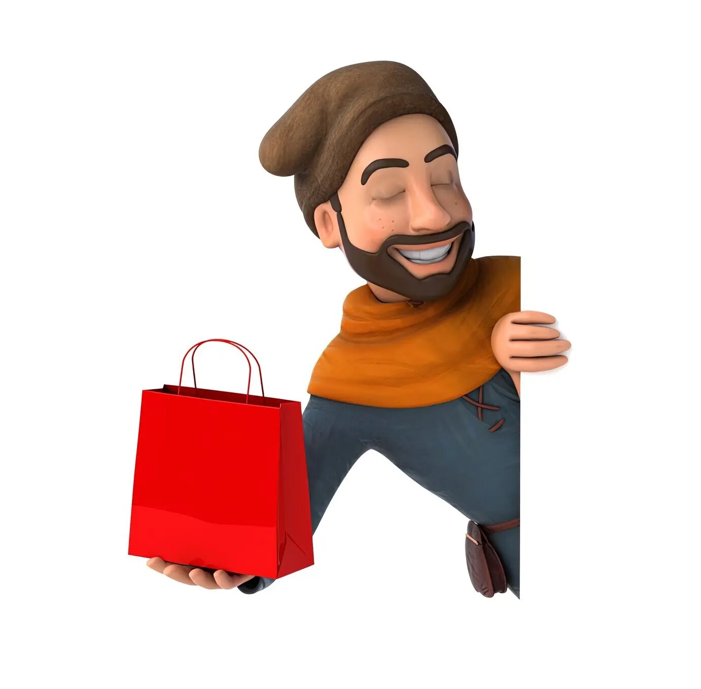 Mittelalterlicher Mann als lustiger 3D-Cartoon